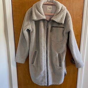 Abercrombie & Fitch Long Sherpa Fleece Coat